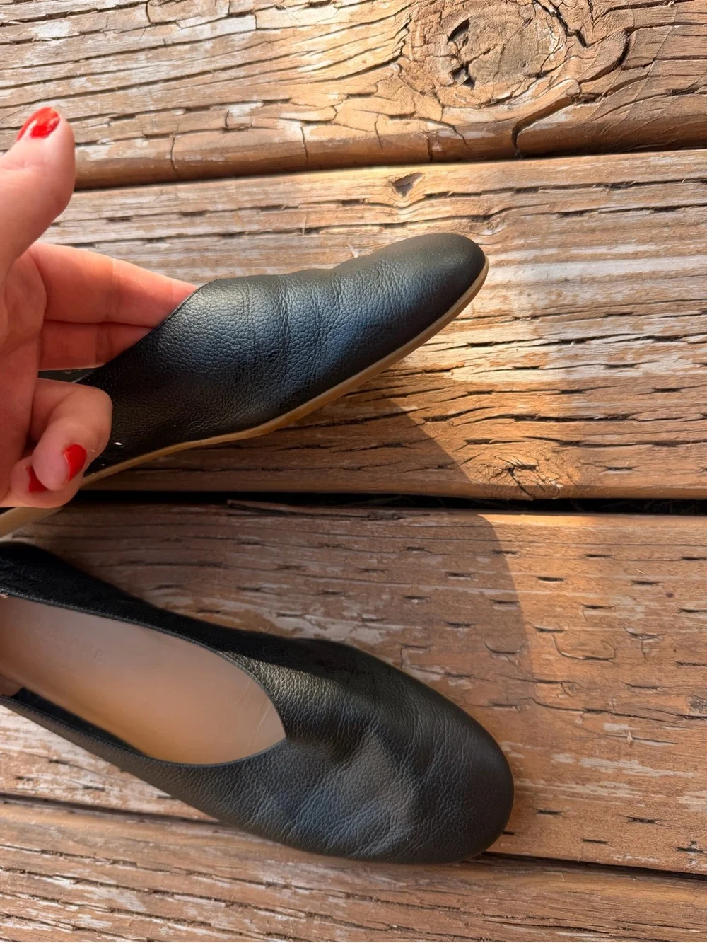 Everlane Black Leather Ballet Flats - Classic Slip-On Day Gloves Women’s 6.5